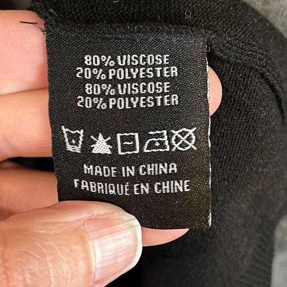 NWT Charlie Paige Gray Black Long Sleeve Sweater Dress Large - Picture 6 of 7